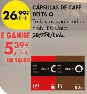 Pingo Doce Cápsulas de café delta q promoção
