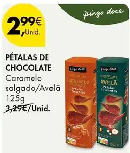 Pingo Doce Pétalas de chocolate caramelo salgado/avelã promoção