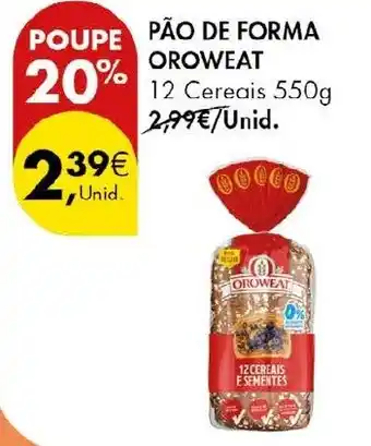 Pingo Doce Pão de forma oroweat promoção