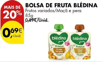 Pingo Doce Bolsa de fruta blédina promoção