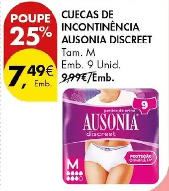 Pingo Doce Cuecas de incontinência ausonia discreet promoção