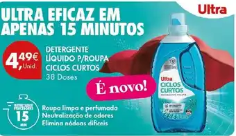 Pingo Doce Ultra detergente líquido p/roupa ciclos curtos promoção