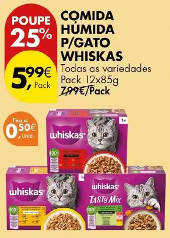Pingo Doce comida húmida p/gato whiskas promoção