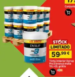 Leroy Merlin Tinta interior Dyrup Pro3 branco mate promoção
