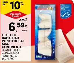 Continente Filete de bacalhau ponto de sal continente promoção