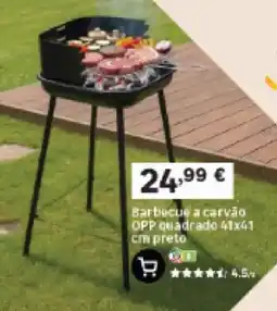 Leroy Merlin Barbecue a carvão OPP quadrado 41x41 cm preto promoção