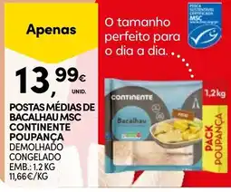 Continente Postas médias de bacalhau msc continente poupança promoção