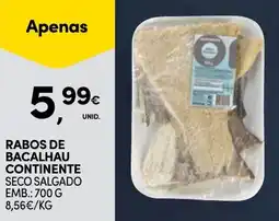 Continente Rabos de bacalhau continente seco salgado promoção