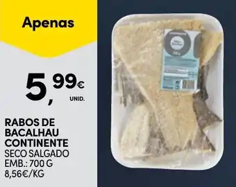 Continente Rabos de bacalhau continente seco salgado promoção