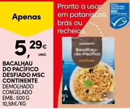 Continente Bacalhau do pacifico desfiado msc continente promoção