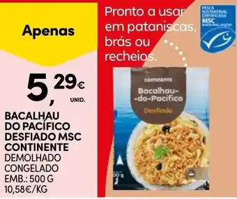 Continente Bacalhau do pacifico desfiado msc continente promoção