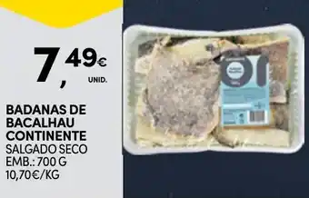 Continente Badanas de bacalhau continente promoção