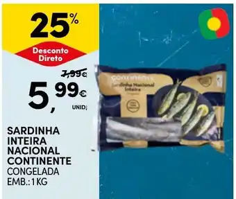 Continente Sardinha inteira nacional continente promoção