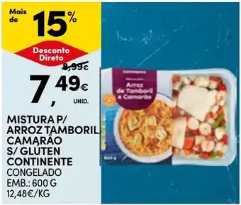 Continente Mistura p/ arroz tamboril camarão s/ glúten continente promoção