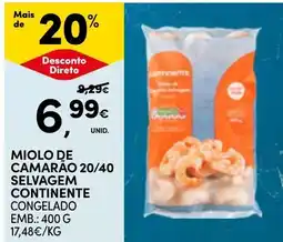 Continente miolo de camarão 20/40 selvagem continente promoção