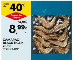 Continente Camarão black tiger 20/30 congelado promoção