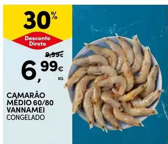 Continente Camarão médio 60/80 vannamei congelado promoção