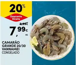 Continente Camarão grande 20/30 vannamei congelado promoção