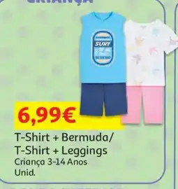 Auchan T-shirt + bermuda/t-shirt + leggings promoção