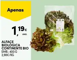 Continente Alface biológica continente bio promoção
