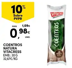 Continente Coentros natura vitacress promoção