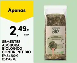 Continente Sementes abobora biológico continente bio promoção
