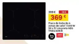 Leroy Merlin Placa de indução 4 zonas de calor preto AEG promoção