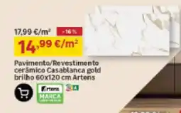 Leroy Merlin Pavimento/Revestimento cerâmico Casablanca gold brilho 60x120 cm Artens promoção