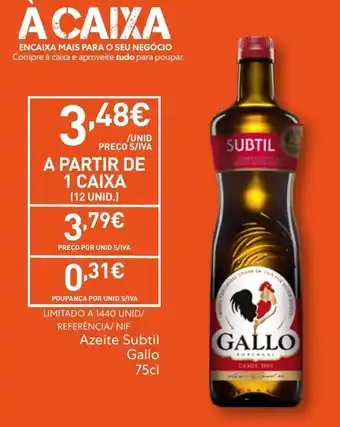 Recheio Azeite Subtil Gallo promoção