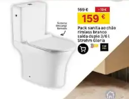 Leroy Merlin Pack sanita ao chão rimless branco saída duplo 3/6 l strohm gloria promoção