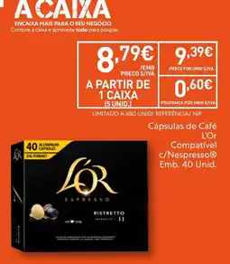 Recheio Cápsulas de Café L'Or Compatível c/Nespresso® promoção