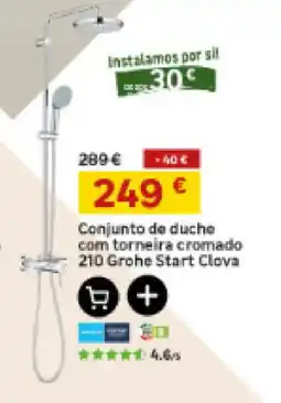 Leroy Merlin Conjunto de duche com torneira cromado 210 Grohe Start Clova promoção