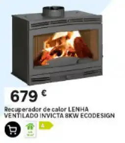 Leroy Merlin Recuperador de calor lenha ventilado invicta 8kw ecodeesign promoção