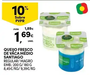 Continente Queijo fresco de vaca médio santiago promoção
