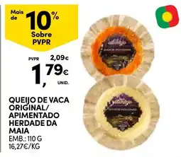Continente Queijo de vaca original/apimentado herdade da maia promoção