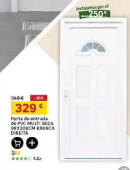 Leroy Merlin Porta de entrada de pvc multi ibiza branca direita promoção