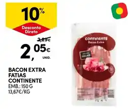 Continente Bacon extra fatias continente promoção