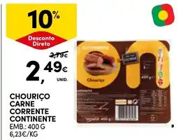 Continente Chouriço carne corrente continente promoção