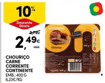 Continente Chouriço carne corrente continente promoção