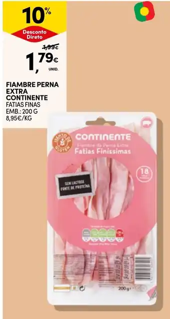 Continente Fiambre perna extra continente fatias finas promoção