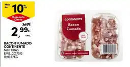 Continente Bacon Fumado Continente Mini Tiras promoção