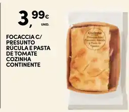 Continente Focaccia c/ presunto rúcula e pasta de tomate cozinha continente promoção