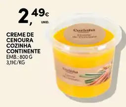 Continente Creme de cenoura cozinha continente promoção