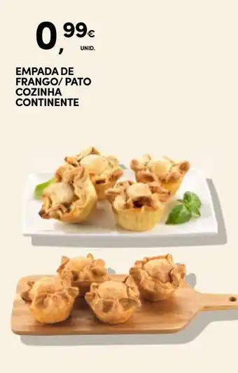 Continente empada de frango/pato cozinha continente promoção