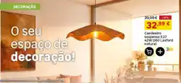 Leroy Merlin Candeeiro suspenso E27 42W D60 Laxford natural promoção
