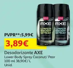 Auchan Desodorante axe lower body spray coconut/pear promoção