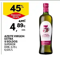 Continente azeite virgem extra cinco soldos superior promoção