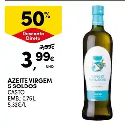Continente Azeite virgem cinco soldos casto promoção