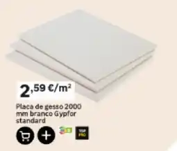 Leroy Merlin Placa de gesso 2000 mm branco gypfor standard promoção