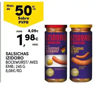 Continente Salsichas izidoro bockwurst/aves promoção